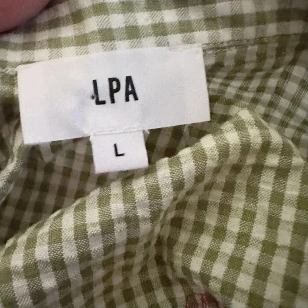 NWT LPA (Revolve)• Valerie Top Green Gingham Size Large - Picture 10 of 11